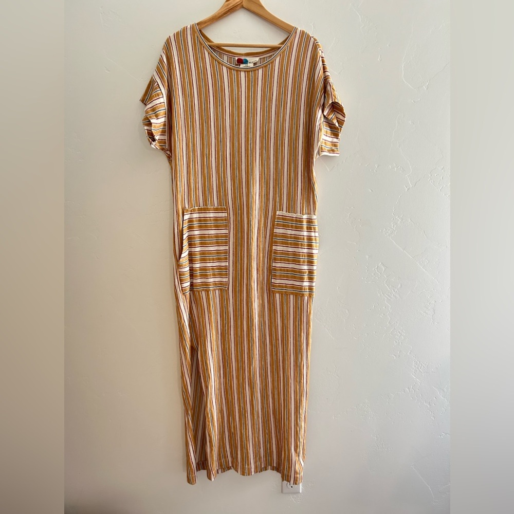 Free People Beach Marguerite Maxi Tee Dress Striped Size Large - Picture 4 of 15